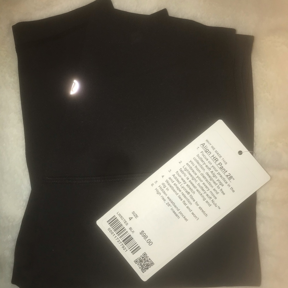 LULU LEMON BLK ALIGN PANT 28”